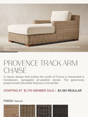 Restoration Hardware Navy Track Arm Chaise Cover